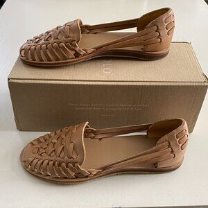 NIB NEW NIsolo Women's Hurrache Tan Brown Leather Sandal 7.5